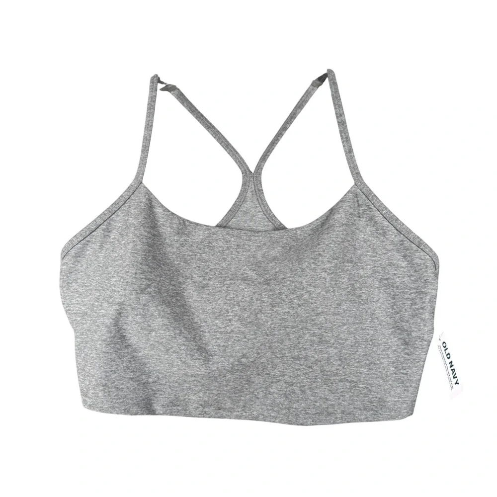 Old Navy Active Sports Bra Light Support Go-Dry Cloud Heather‎ Gray Size Large